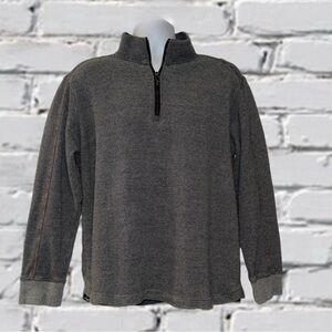 Robert Graham Men’s 1/4 Zip Pullover - Medium Gray Patterned Lightweight Shirt